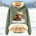 thumbnail image 2 of Hoodies for Women Long Sleeve Highland Cattle Print Hooded Sweatshirts 2025 Casual Fall Fashion Pullover Sweaters Winter Clothes, 2 of 2