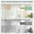 thumbnail image 4 of NewBuros Champagne Wood Curtain Rod for Windows, 1" Diameter Heavy-Duty Wooden Curtain Pole Set, Adjustable Length 32 to 48 Inch with Decorative Leaf Finial., 4 of 8