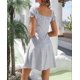 thumbnail image 4 of Womens Summer Casual Sweetheart Neckline Puff Sleeve Floral Print High Waist Dress, 4 of 4