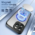 thumbnail image 6 of ELEHOLD Case For iPhone 16 Pro Max Frosted Semi-Transparent Shockproof Case Magnetic Rugged Cover, MagSafe Compatible, Support magnetic car mount, Lens Protection, Black, 6 of 9