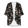 thumbnail image 4 of Aloohaidyvio Cardigan Sweaters for Women,Women's Floral Chiffon Kimono Cardigans Loose Beach Cover Up Half Sleeve Tops, 4 of 5