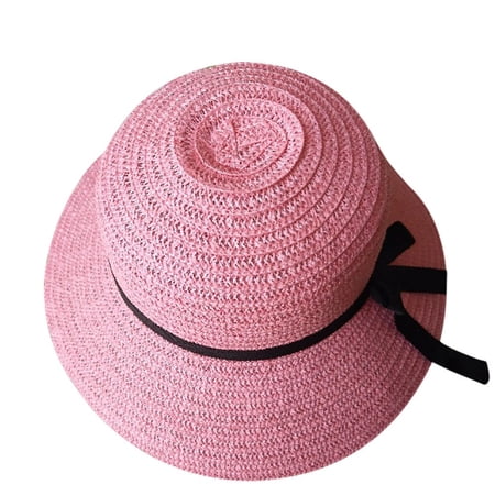 LEKODE Womens Straw Hat UV Protection Summer Sun hat summer hat Mesh Hat Summer Beach Hats sun hats with Band for Men Women Packable Wide Brim Hats straw hat Summer Boho Hat Outdoor Hat Pink One Size