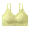 thumbnail image 2 of YWDJ Bras for Women Push up and Padded Back Closures Bras No Underwire Sleep Bras Wide Strap Full Coverage Wrap Comfy Bras Padded Lace Comfortable Bras Solid Lounge Bras Yellow XL, 2 of 3