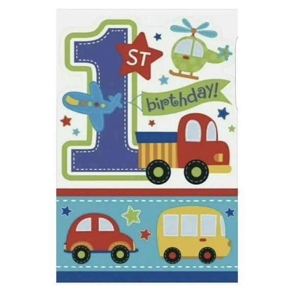 1st Birthday Boy 'All Aboard' Invitations w/ Envelopes (8ct)