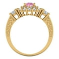 thumbnail image 4 of Halo Engagement Ring for Women - 1.4ct Simulated Pink Diamond in 18K Yellow Gold Promise Ring, 4 of 6