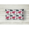thumbnail image 2 of Watercolor Lipstick and Grey Stripes Canvas Fabric Decorative Pillow, 2 of 3