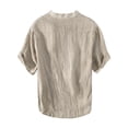 thumbnail image 6 of Men’s Loose Cotton Linen Short Sleeve Shirt Casual Summer Top, 6 of 6