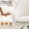 thumbnail image 3 of Silla de tocador BestEra ajustable de terciopelo beige para oficina, 3 of 8