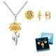 thumbnail image 1 of Xtellar Collar Y Aretes Girasol Dije Regalo Caja Oro 18k Mujer Joyas, 1 of 1