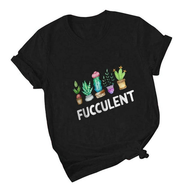 EQWLJWE Plus Size Women's Tops Summer Pattern Printed O-Neck Loose Short-Sleeved T-Shirt Tops Deals