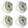 thumbnail image 2 of 4 Pcs Palm Tropical Knobs for Kitchen Cabinet Cupboard Dresser Bookcase Drawer Pulls Handles Round Home Decor, 2 of 8