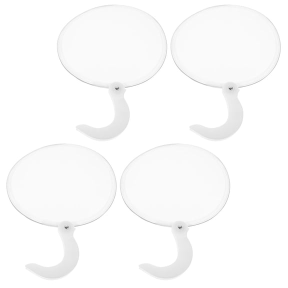 GAXIRE 4-Pack White Retro Circular Foldable Fans Portable Handheld Fans for Outdoor Events and Performance Use