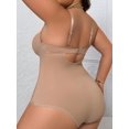 thumbnail image 2 of Plus Size Women's Solid Color Bodycon Camisole Bodysuit, 2 of 5