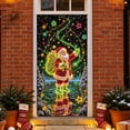 thumbnail image 4 of Christmas Door Curtain, Glow in the Dark Printed Door Cover with Santa and Reindeer Designs, Hanging Holiday Decoration with Cord, 70.9 by 35.4 Inches - Santa Claus, 4 of 6