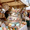 thumbnail image 5 of POLISE Spaces Bunny in Teacup with Flowers 2D Acrylic Easter Ornament for Tree, Wall or Shelf, Pastel Egg & Floral Design, Spring Home Decor & Gift for Collectors, 5 of 6