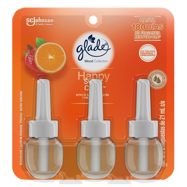 Aromatizante de ambiente Glade Mood Collection Naranja y Fresas 3 repuestos 21 ml c/u