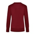 thumbnail image 2 of Qarigey Blusa con botones a presión para mujer, cárdigan con escote en V abierto en la parte delantera, ropa informal de Color sólido, Tops Prendas para la parte del cuerpo Vino rojo S, 2 of 4
