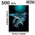 thumbnail image 3 of 500 pcs Two Glowing Whales Deep Blue Halo Home Decoration Puzzle Game Adult Intelligence Fun Creative Unique Perfect Gift Large-sized Animal Puzzle.20.4x15 in, 3 of 10