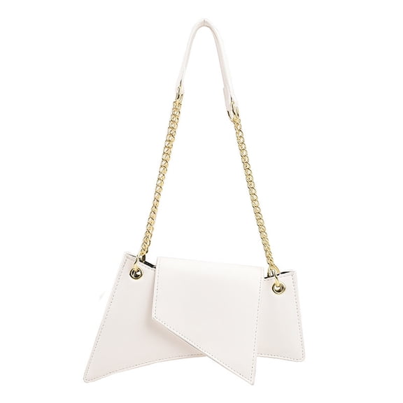 Baguery 2025 Y2K Vegan Leather Shoulder Bag for Women - Small Irregular Chain Underarm Tote Satchel
