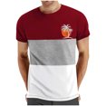 thumbnail image 1 of Mens Casual Pantalones Cortos Cuello Redondo Patchwork Impresión Suéter Blusa de Fitness, Camisetas para Hombre, 1 of 4