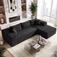 thumbnail image 2 of Costway 110.5” Modular Sectional Sofa with Deep Seats & Comfy Backrests, Comfy Armrests Black, 2 of 9