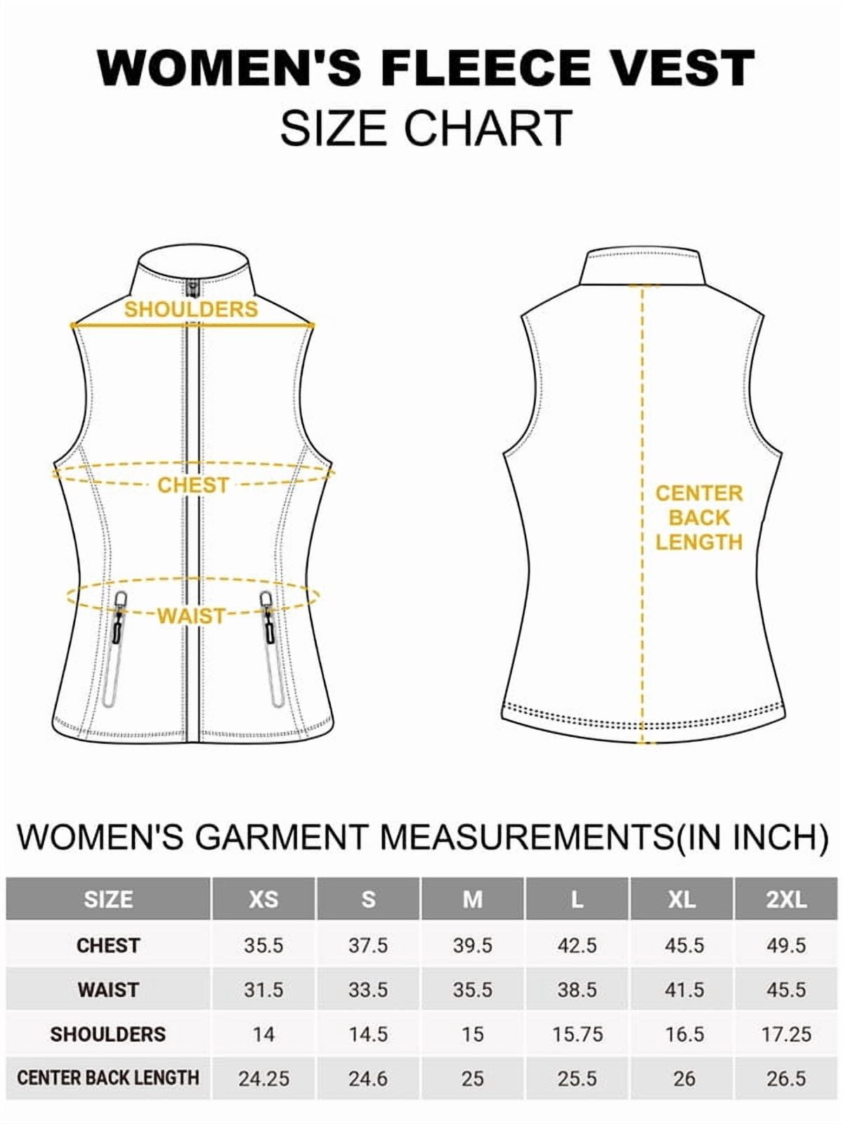 Off Road Ventures Womens Fleece Lined Vests Lightweight Zip Up Outerwear Sleeveless Vest Jacket for Running Hiking Travel