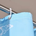 thumbnail image 4 of Cortina de ducha de concha azul con ganchos, cortinas de ducha de 180x180cm, cortina de baño antimoho, tela de poliéster lavable impermeable JM, 4 of 5