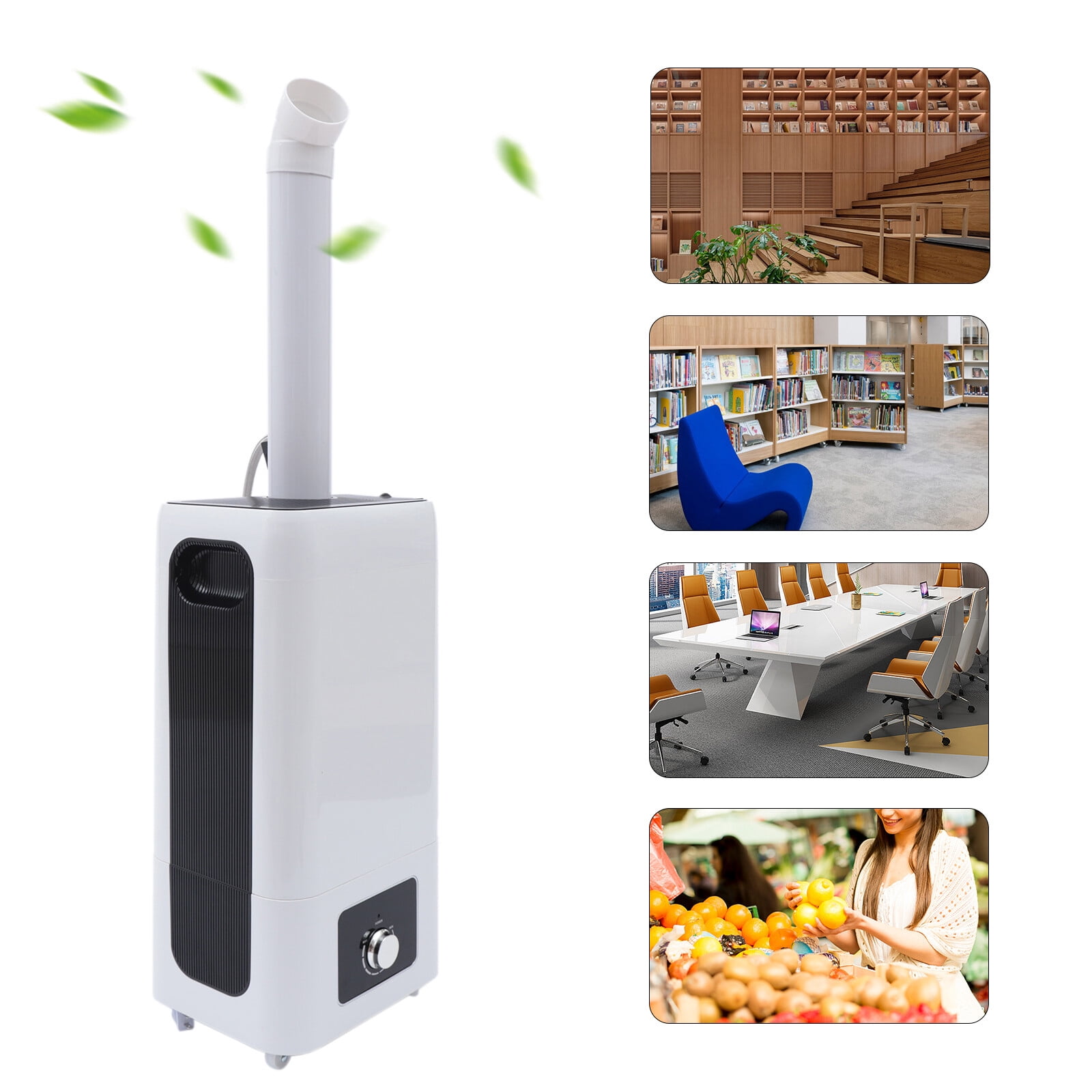 Industrial Commercial Humidifiers Whole House Humidifier 2000sq.ft Large Room Humidifier 2000ml/h 23.8L/6.2Gallons Top Fill Water Tank 110V for Warehouse Commercial Home Plants (23.8L Whtie Plus)