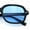 Black - Blue, variant on Retro Hustler Oval Rectangular Plastic Mid Horn Rim Vintage Vibe Sunglasses Black - Blue
