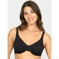 thumbnail image 2 of Fruit of The Loom Women's 2-Pack Unlined Underwire Cotton Bra Color-Black, 36D, 2 of 6