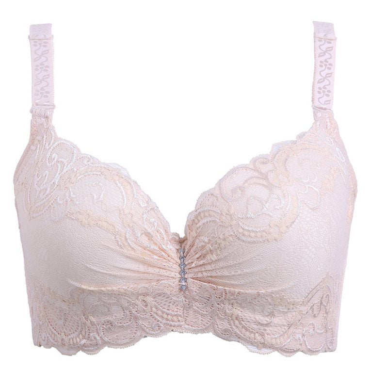 Women Underwire Lace Bra Three Quarters Cup Push Up Thin Section ...