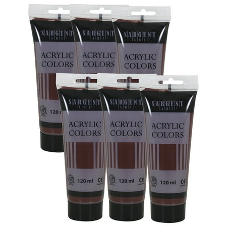 UPC: 0194629120840 | Sargent Art Acrylic Paint Tube 120 ml Burnt Umber Pack of 6