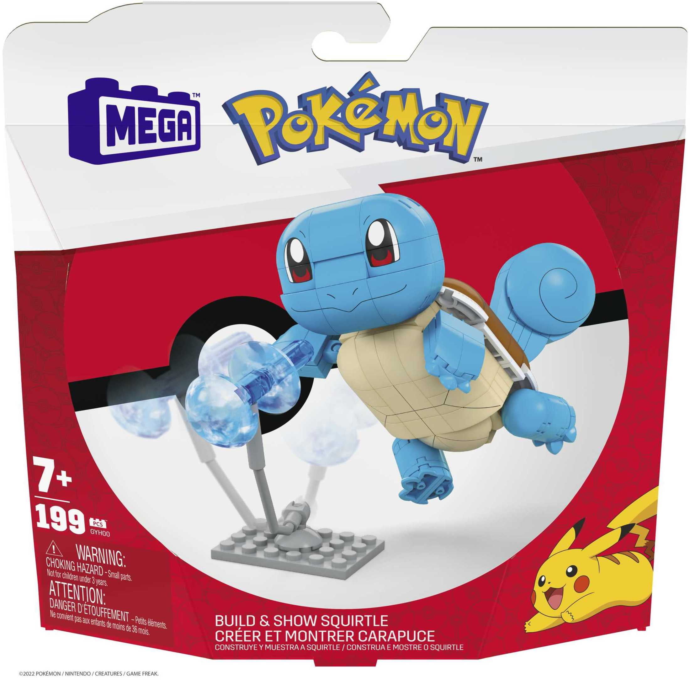 MEGA Pokémon Building Toy Kit Build & Show Squirtle (199 Pieces) for Kids