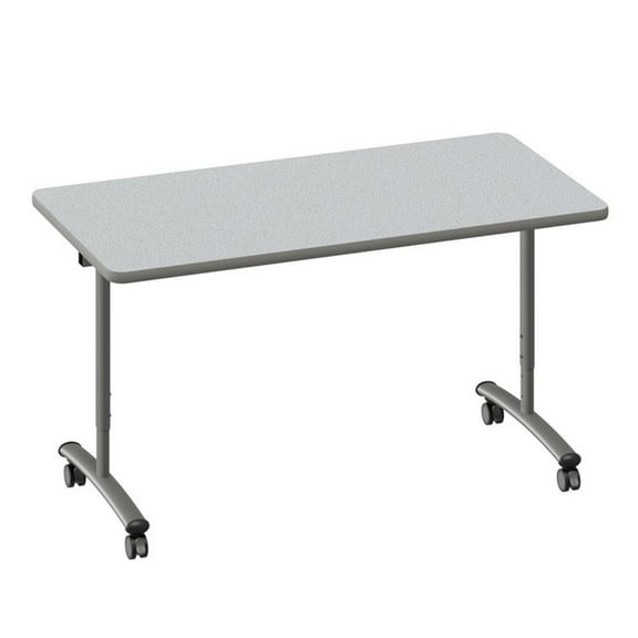 Premium Thermal Fused Laminate Top Flip Top Table Gray Wood Laminate
