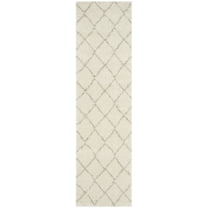 SAFAVIEH Arizona Wayra Geometric Shag Runner Rug, Ivory/Beige, 2'3" x 6'
