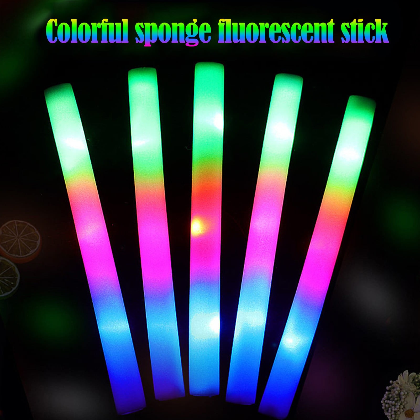 Free Shipping! 100Pcs LED Foam Sticks Multicolor Glow Batons for Party 