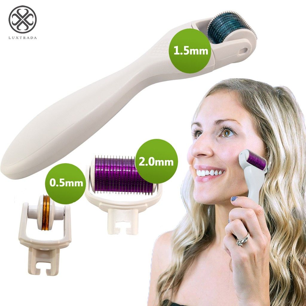 Luxtrada 3In1 Derma Roller Titanium Micro Needle Skin Care Kit (3