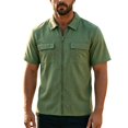 thumbnail image 6 of Tisuna Men'S Shirts Short Sleeve Zipper Down Quick Dry Summer T-Shirts Mens Classic Collared Casual Shirts With Pocket For Outdoor Performance Army Green Size L, 6 of 6