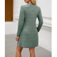 thumbnail image 3 of Elegant Ribbed V-Neck Knit Mini Dress | Soft Durable Fabric, Flattering Silhouette, Timeless Style for Brunch/Date/Evening | Breathable All-Season & Versatile, 3 of 29