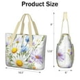 thumbnail image 3 of Tote Bag for Women - Pioneer Flower Shoulder Bag - Large Utility Work Duffle Bag with Zipper Handbag for Travel, Work, Sprots, 3 of 5
