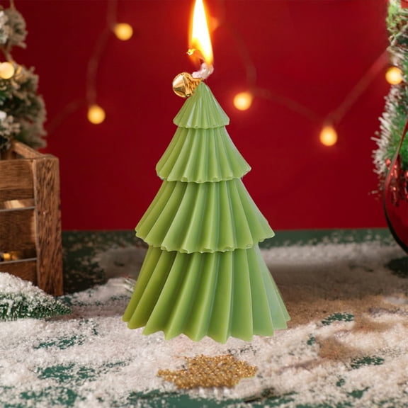 Festive Christmas Tree Shaped Candles Scented Holiday Decorations for Mantel Desktop Party Centerpieces Aromatherapy Gifts