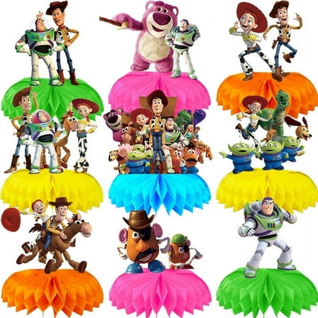 Kenvfego Toy Story Honeycomb Centerpieces for Birthday Party Decorations