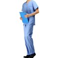 thumbnail image 2 of Hauts et Pantalons de Gommage Col en V Manches Courtes Uniforme Médical Robe Chirurgicale, 2 of 5