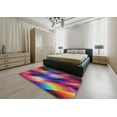 thumbnail image 4 of Ahgly Company Indoor Square Patterned Plum Purple Abstract Area Rugs, 7' Square, 4 of 6