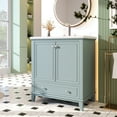 thumbnail image 2 of EUROCO 30" Bathroom Vanity with Sink Combo,Modern Freestanding Bathroom Storage Cabinet with Doors and Drawer,Solid Wood Frame,Green, 2 of 8
