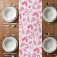 thumbnail image 6 of Botanical Pink Table Runner - 60 Inch Long, Kitchen Dining Table Runner Dresser Scarves, Vintage Ferns Herbs Country Plant Leaf Farmhouse Decor for Coffee Tables Wedding Party Banquet, 6 of 8