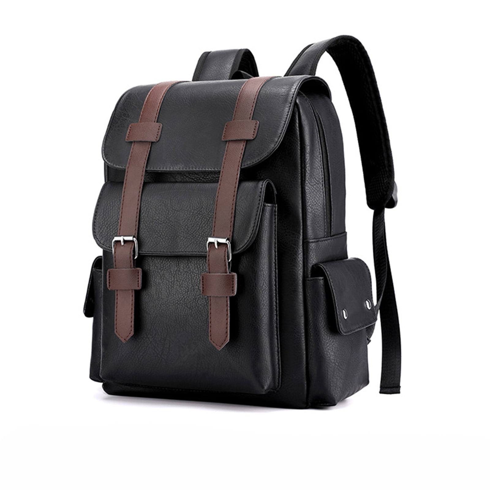 Ovzne Leather Laptop Backpack For Men, Work Business Travel Office ...