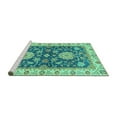 thumbnail image 2 of Ahgly Company Machine Washable Indoor Square Oriental Turquoise Blue Traditional Area Rugs, 4' Square, 2 of 4