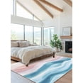 thumbnail image 2 of Blue Pink Area Rug for Bedroom 3x5 Ft Ombre Sea Wave Abstract Watercolor Ocean Coastal Super Soft fuzzy Throw Rug Non-Slip Fluffy Plush Indoor Floor Carpet for Living Room Nursery Home Decor, 2 of 8