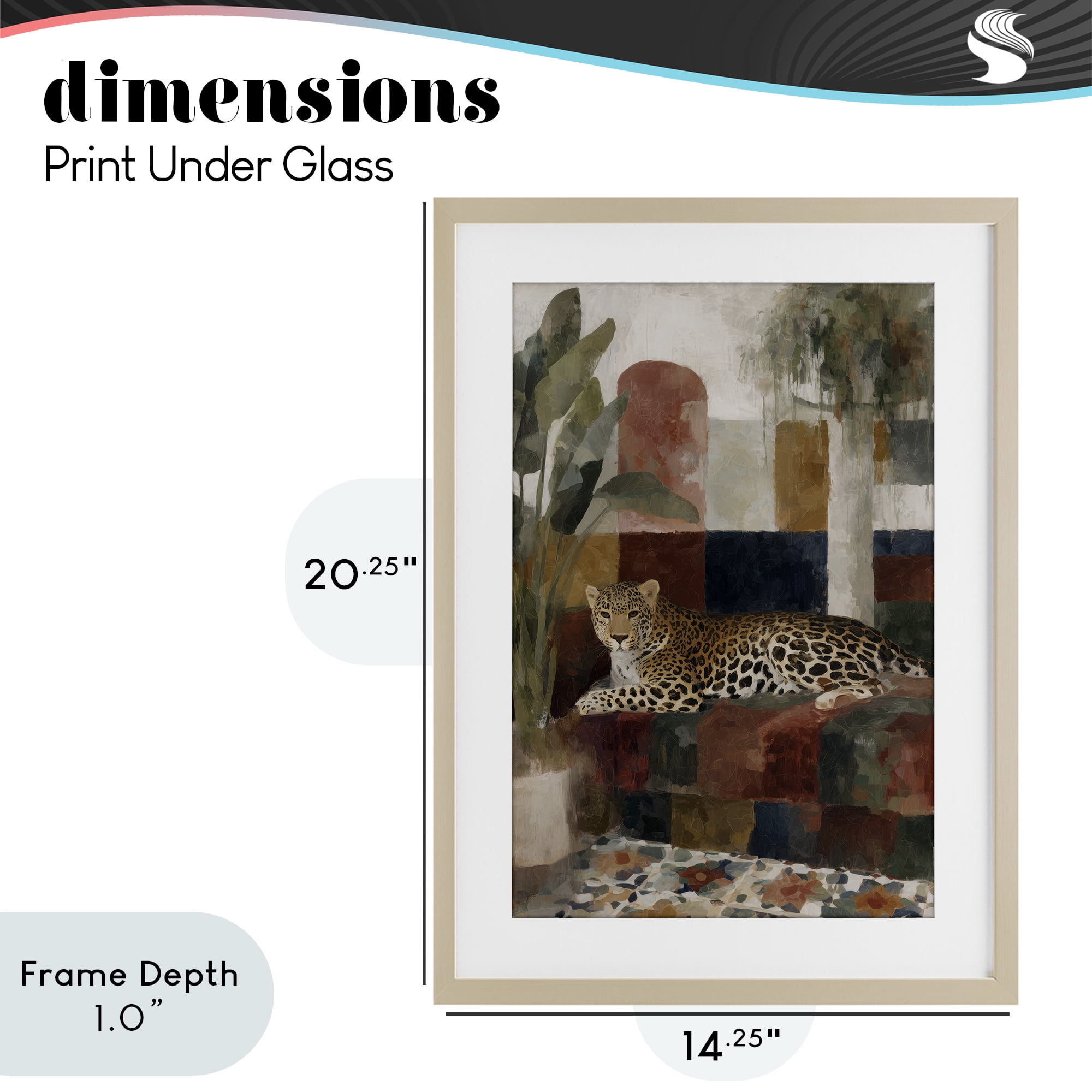 Stupell Industries Jaguar Among Tropical Palms Birch Framed Print Under Glass, design by Chromatic Storm Studio